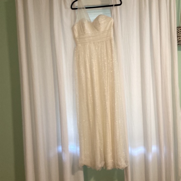 Off white sequence party gown . - Picture 3 of 5